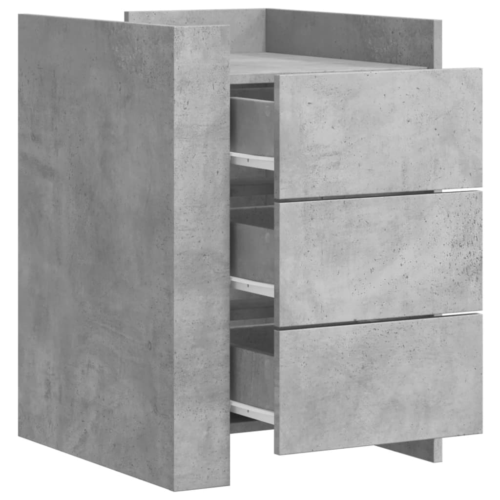 Nattbord betonggrå 45x50x65 cm konstruert tre