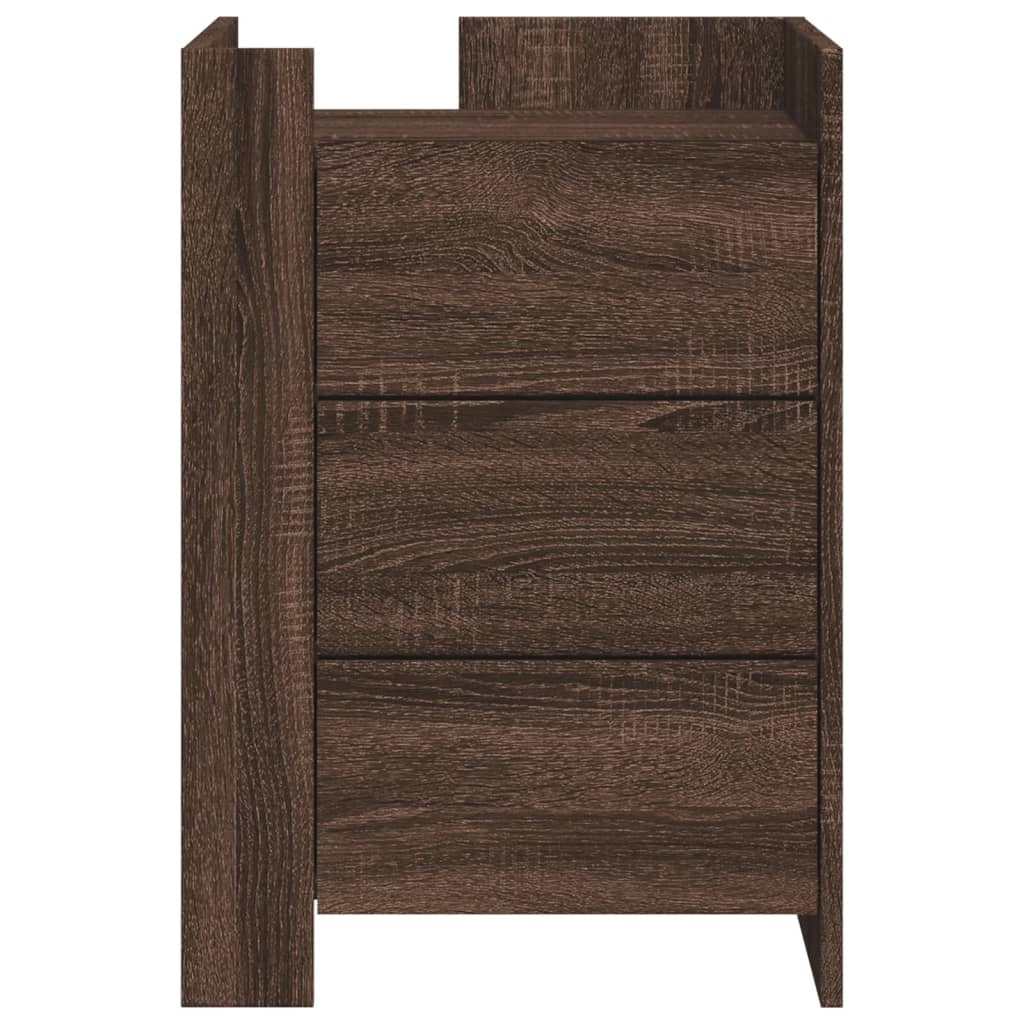 Nattbord brun eik 45x50x65 cm konstruert tre