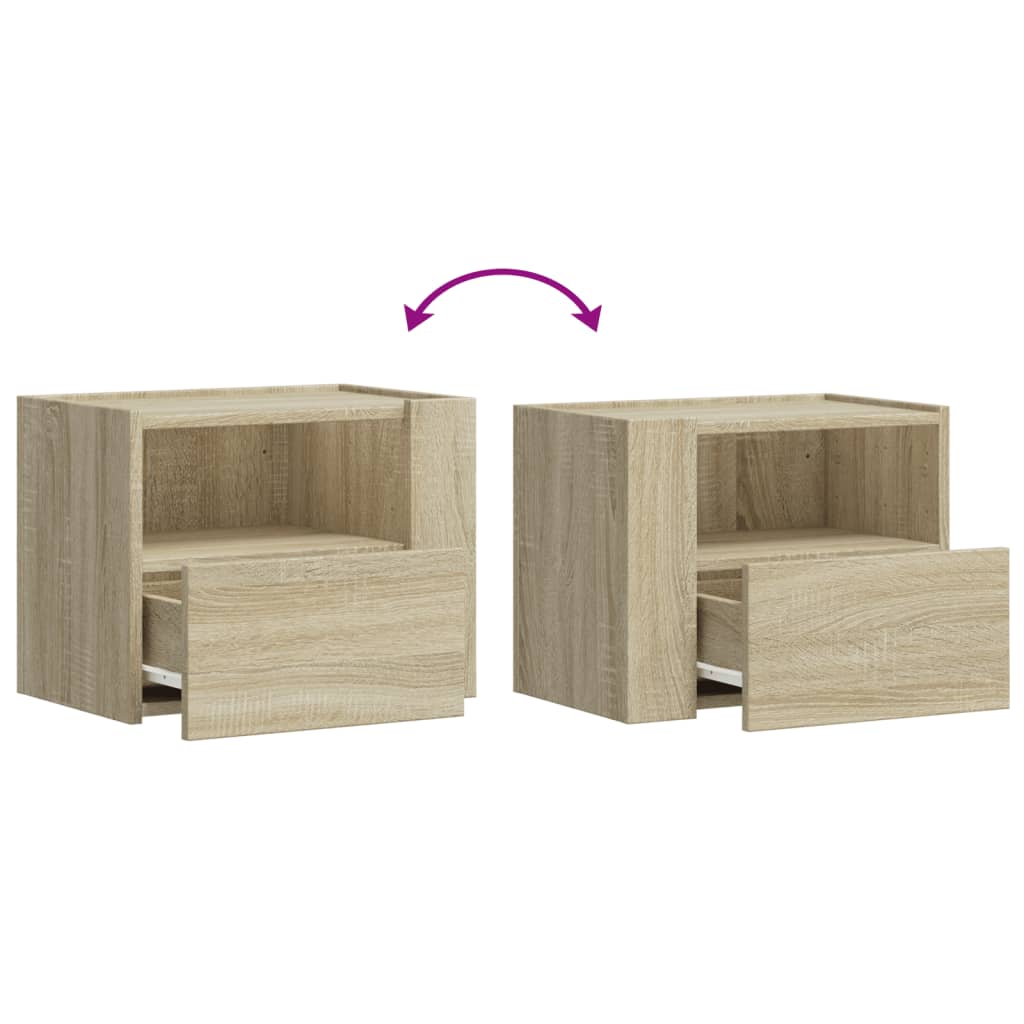 Veggmontert nattbord sonoma eik 45x30x35 cm