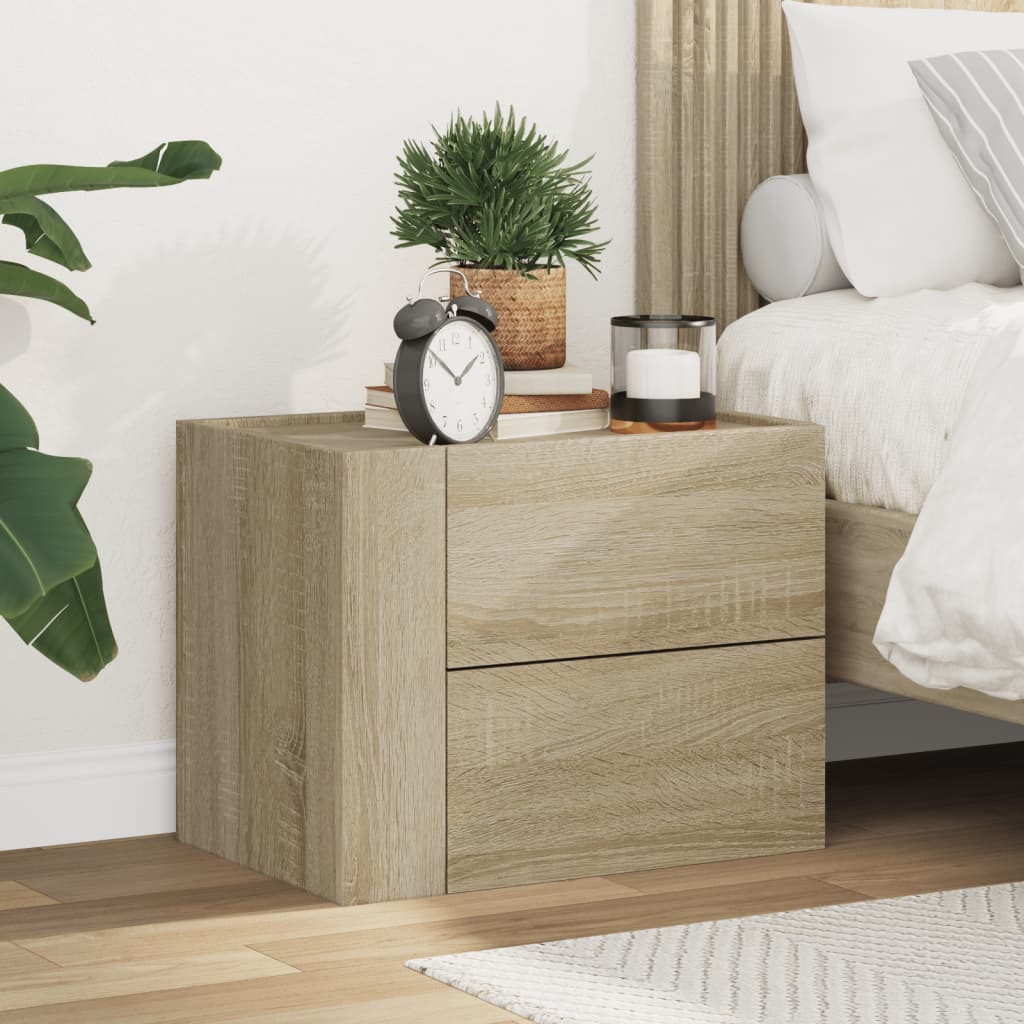 Veggmontert nattbord sonoma eik 45x30x35 cm