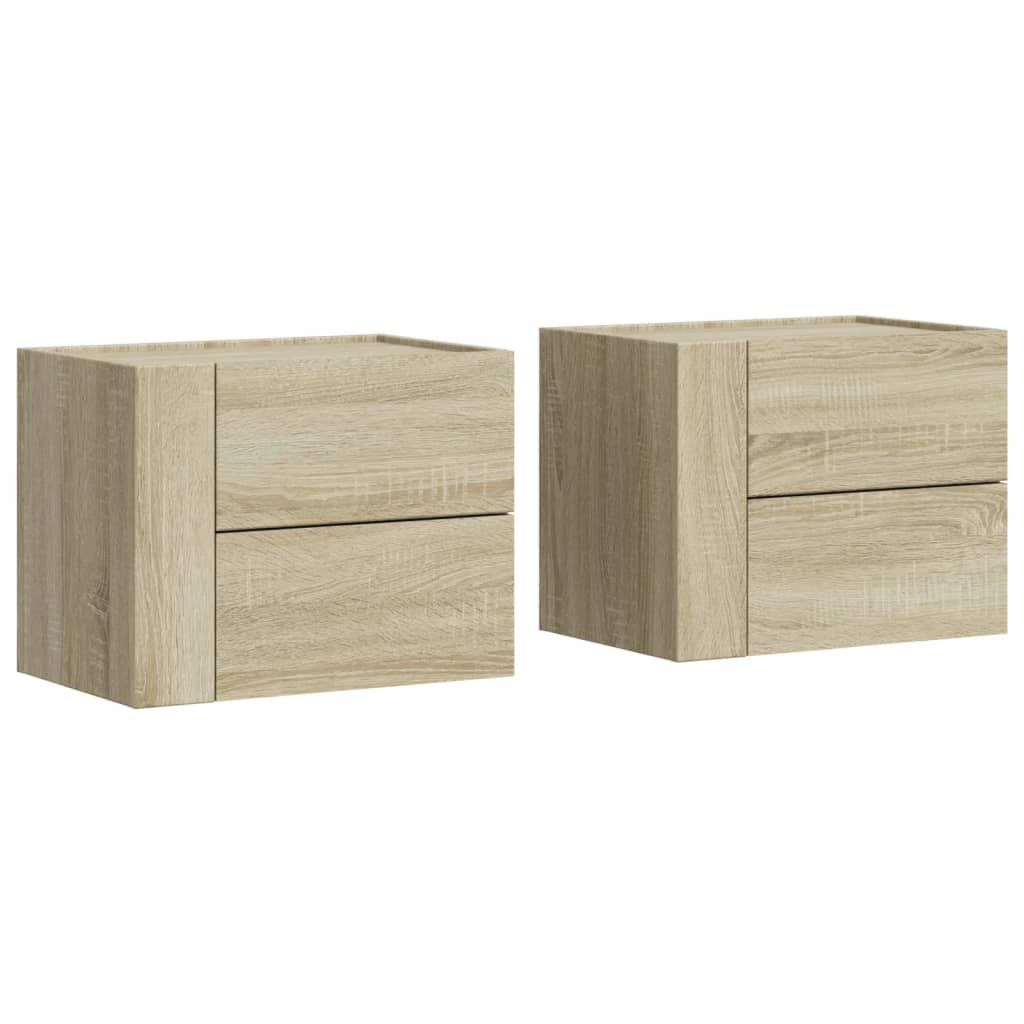 Veggmonterte nattbord 2 stk sonoma eik 45x30x35 cm
