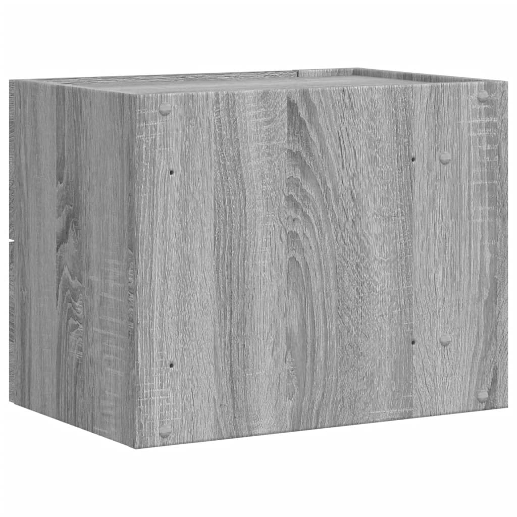 Veggmonterte nattbord 2 stk grå sonoma 45x30x35 cm