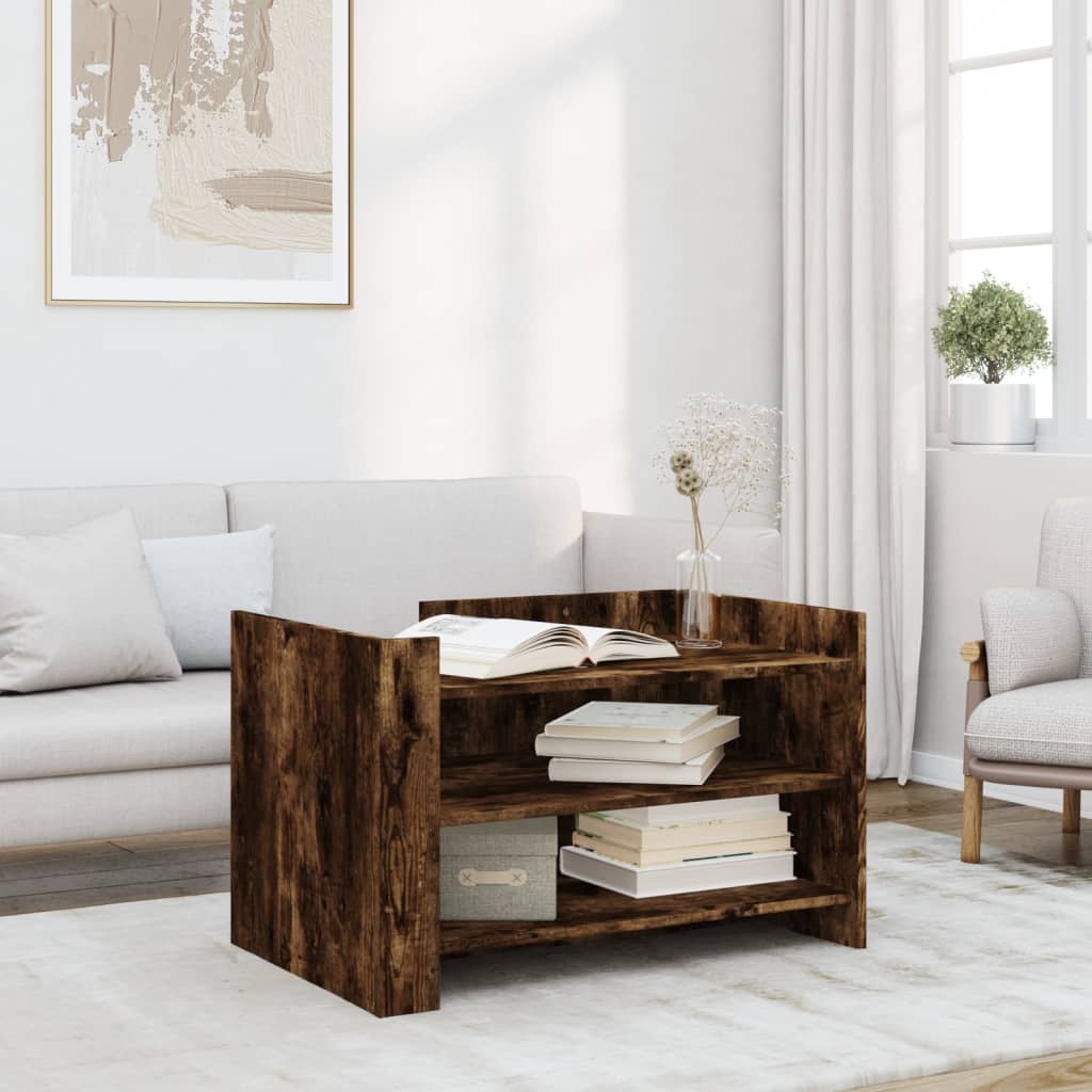 Salongbord røkt eik 80x50x50 cm konstruert tre
