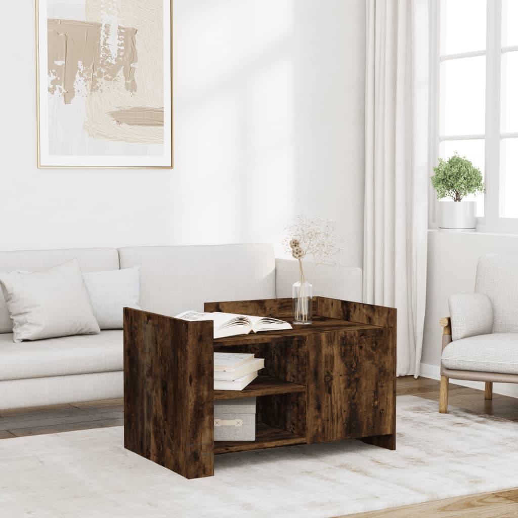 Salongbord røkt eik 80x50x50 cm konstruert tre