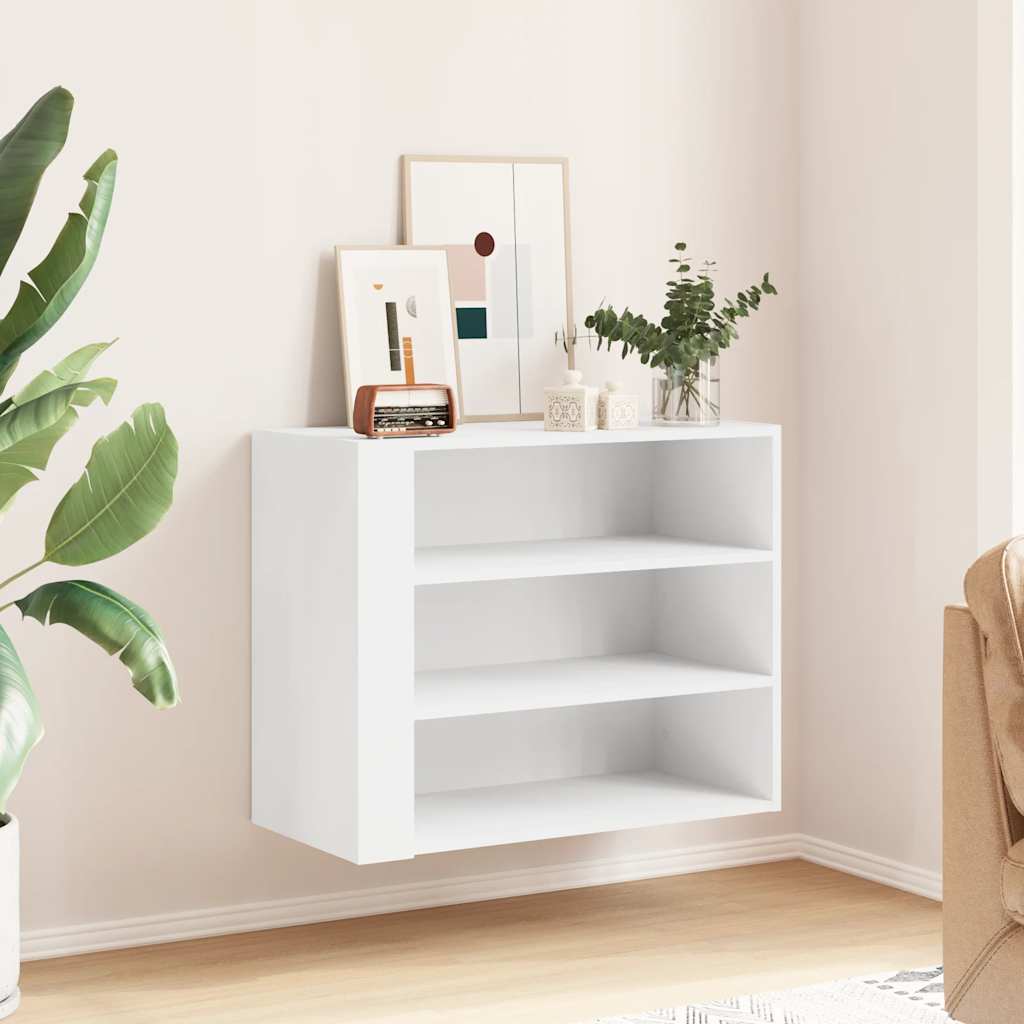 Veggskap hvit 75x35x60 cm konstruert tre