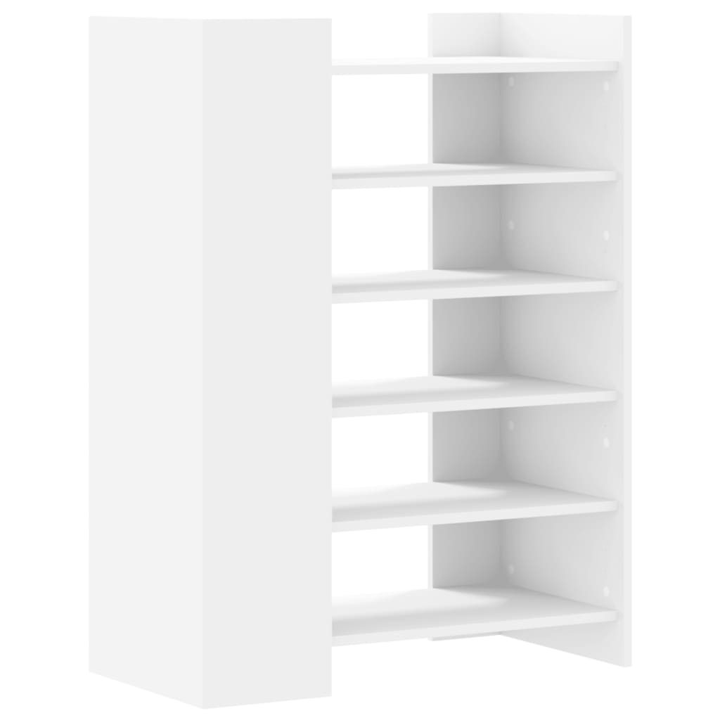 Skohylle hvit 74,5x37,5x100 cm konstruert tre