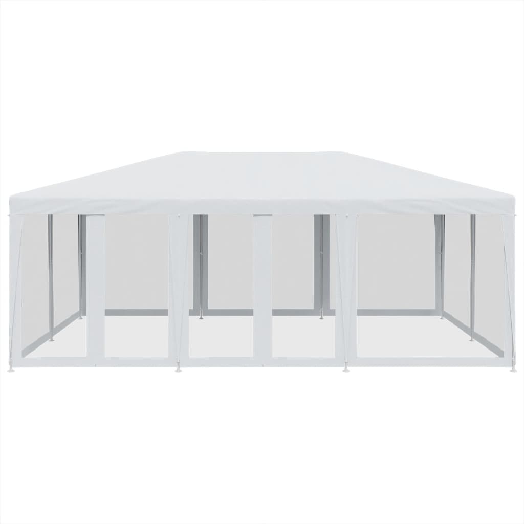 Festtelt med 10 sidevegger av netting hvit 6x4 m HDPE vidaXL