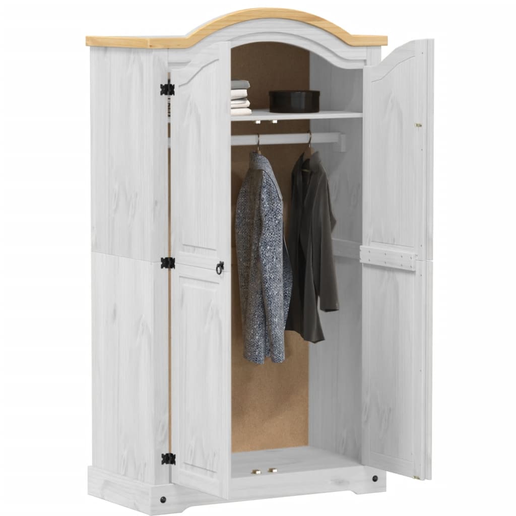 Garderobe Corona hvit 102x52x186 cm heltre furu