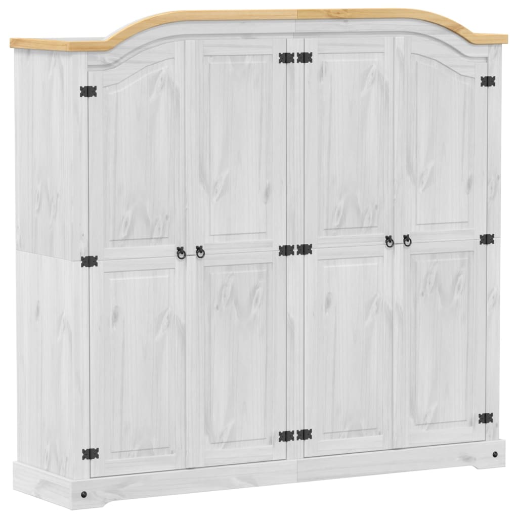 Garderobe Corona hvit 194x52x186 cm heltre furu