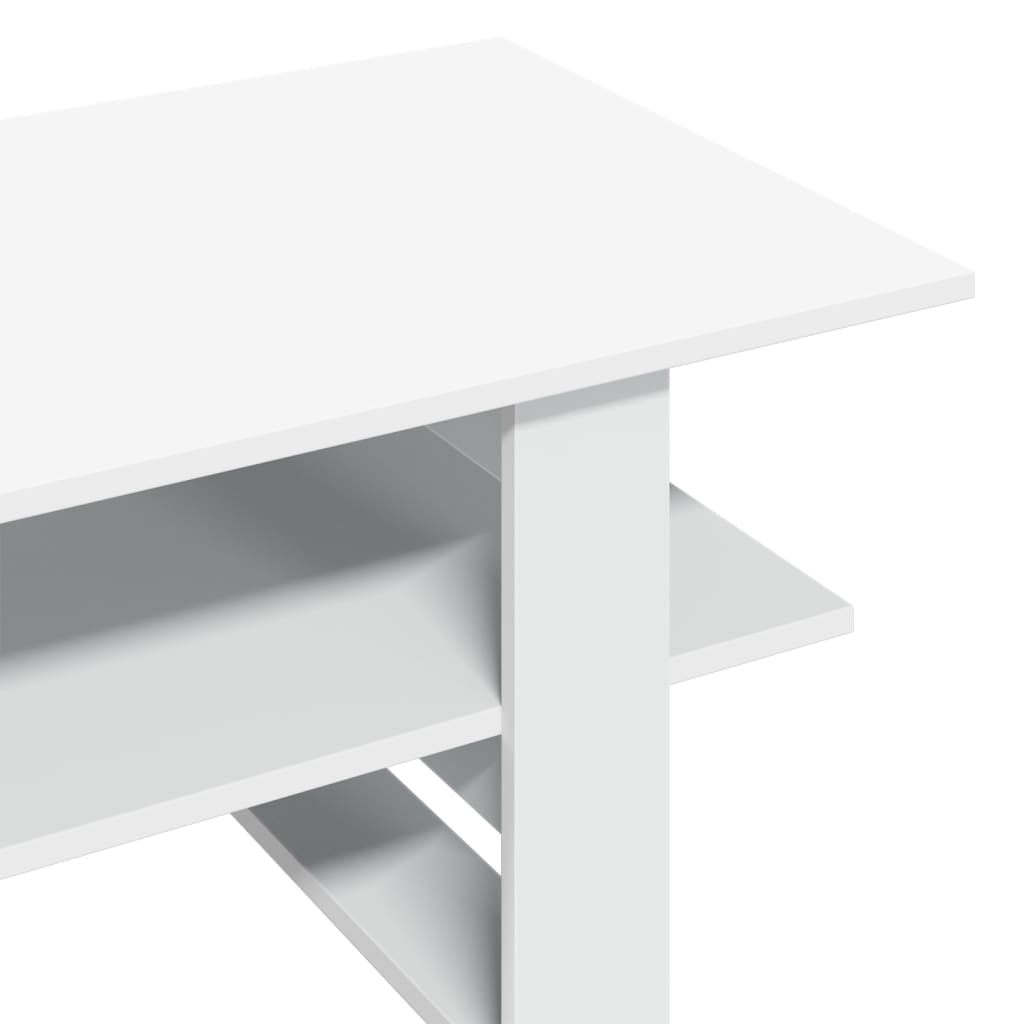 Salongbord hvit 102x55x42 cm konstruert tre