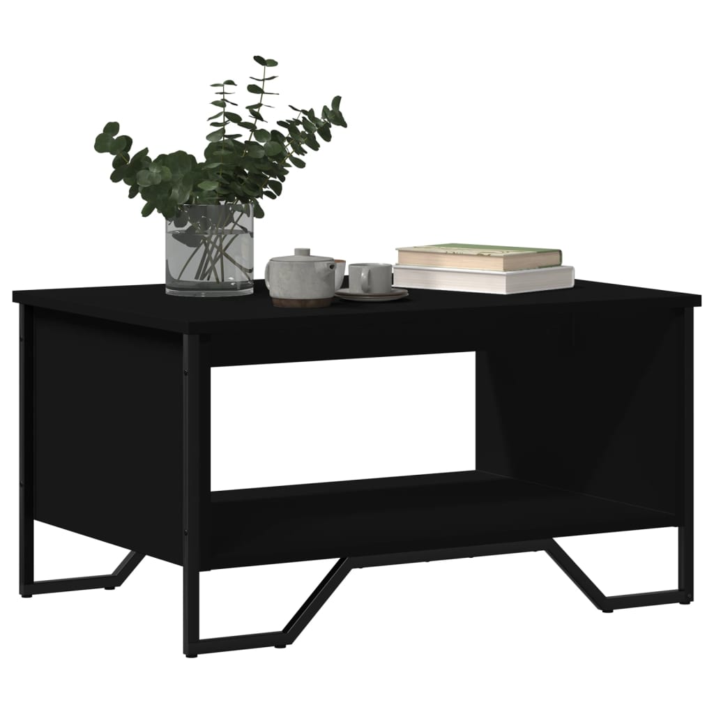 Salongbord høyglans svart 75x51x40 cm konstruert tre