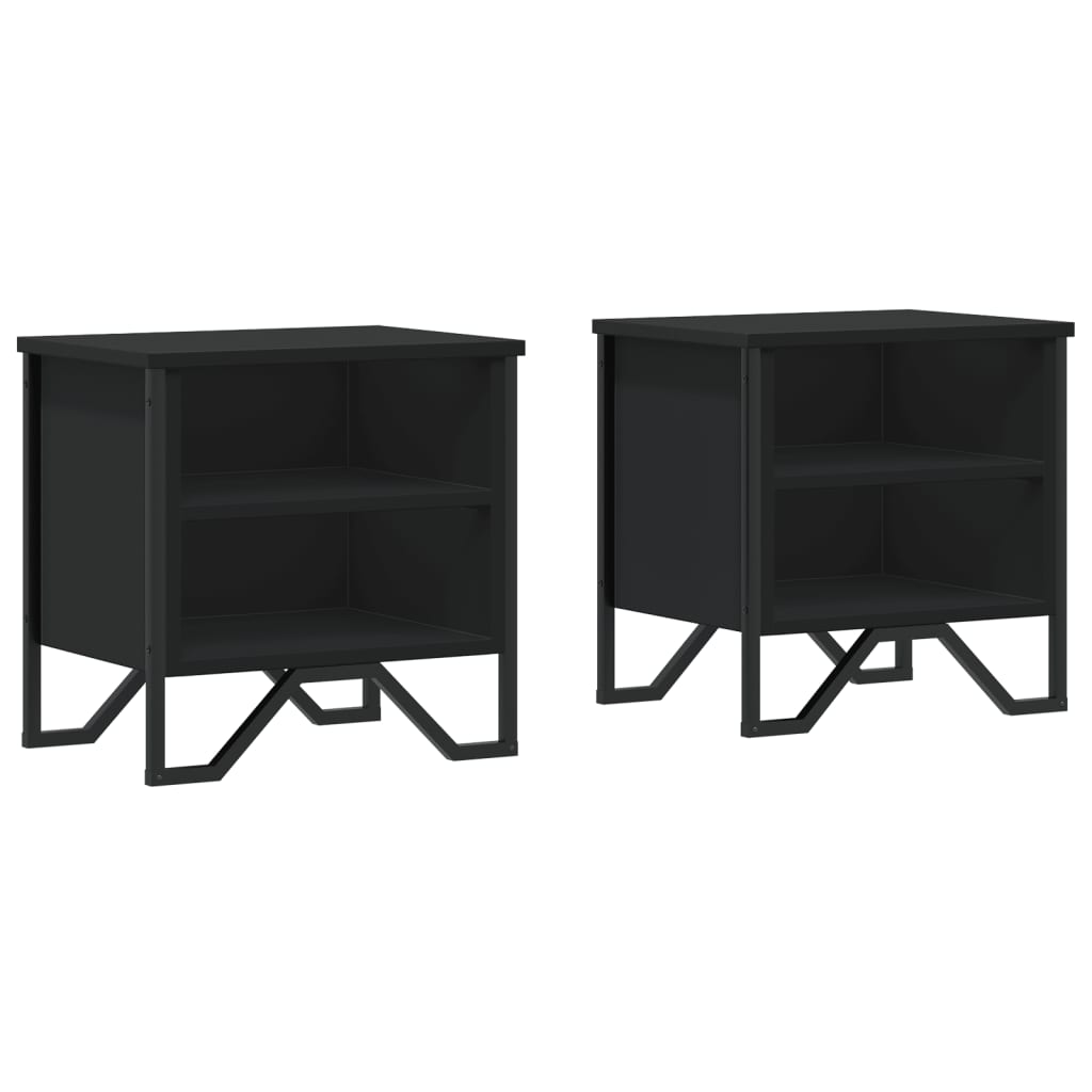 Nattbord svart 2 stk 40x30x40 cm konstruert tre