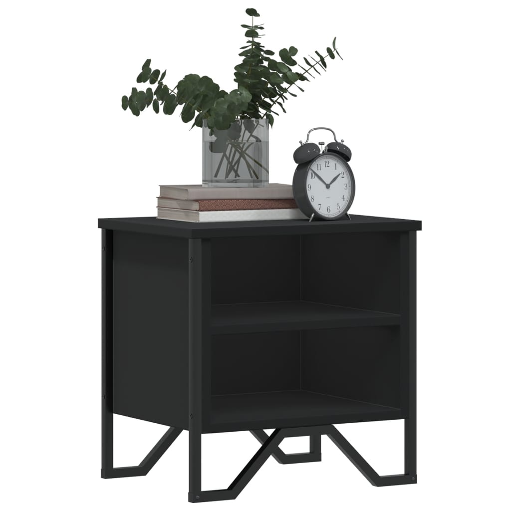 Nattbord svart 2 stk 40x30x40 cm konstruert tre
