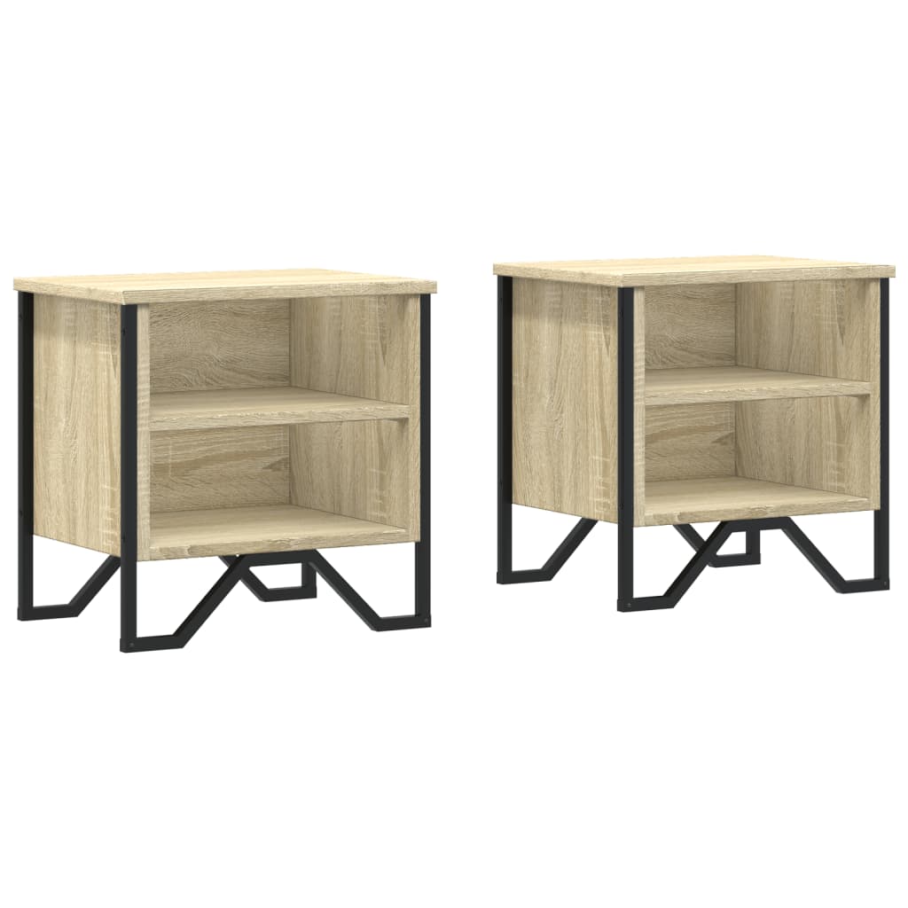 Nattbord sonoma eik 2 stk 40x30x40 cm konstruert tre