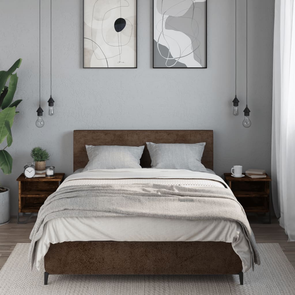 Nattbord røkt eik 2 stk 40x30x40 cm konstruert tre