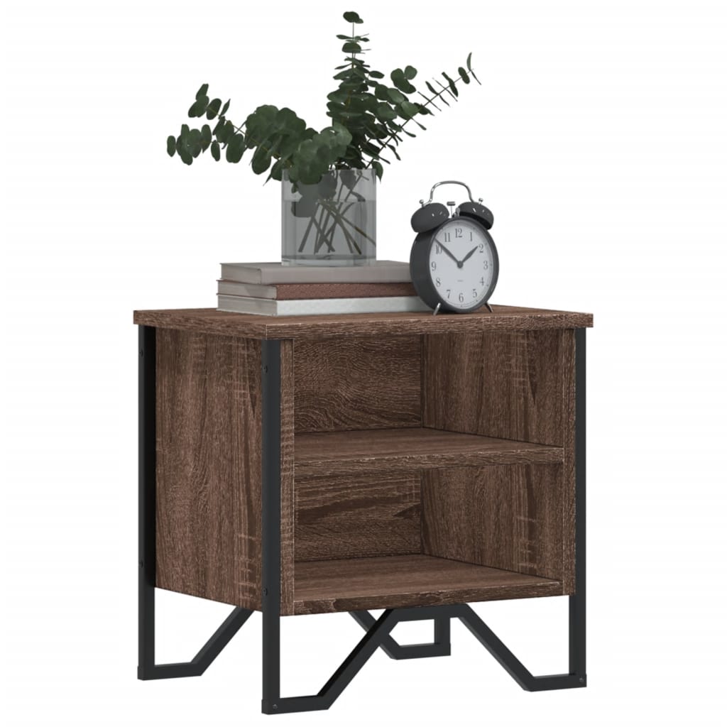 Nattbord brun eik 2 stk 40x30x40 cm konstruert tre