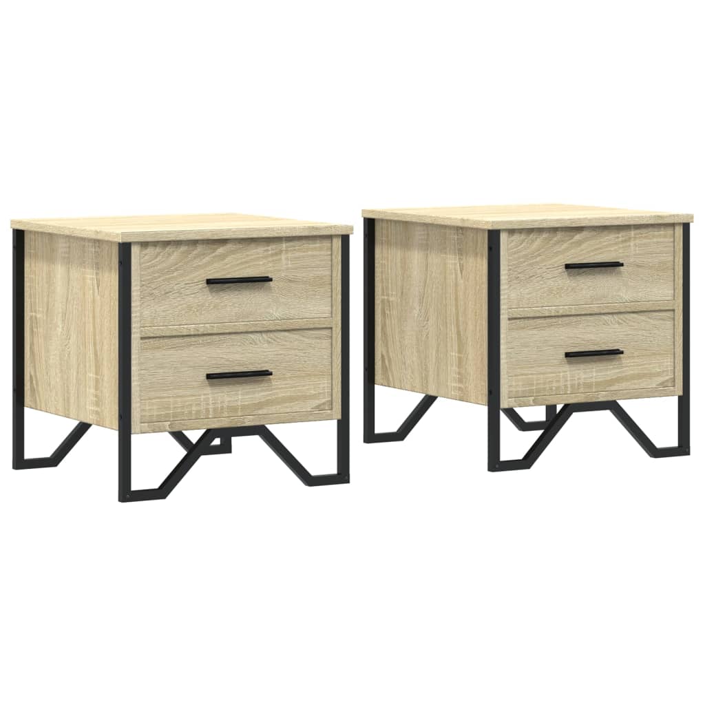 Nattbord 2 stk sonoma eik 40x40x50 cm konstruert tre