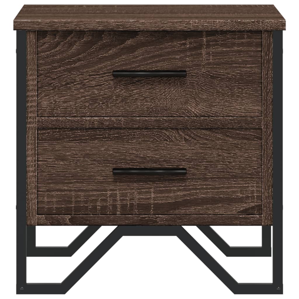 Nattbord 2 stk brun eik 40x41x40 cm konstruert tre