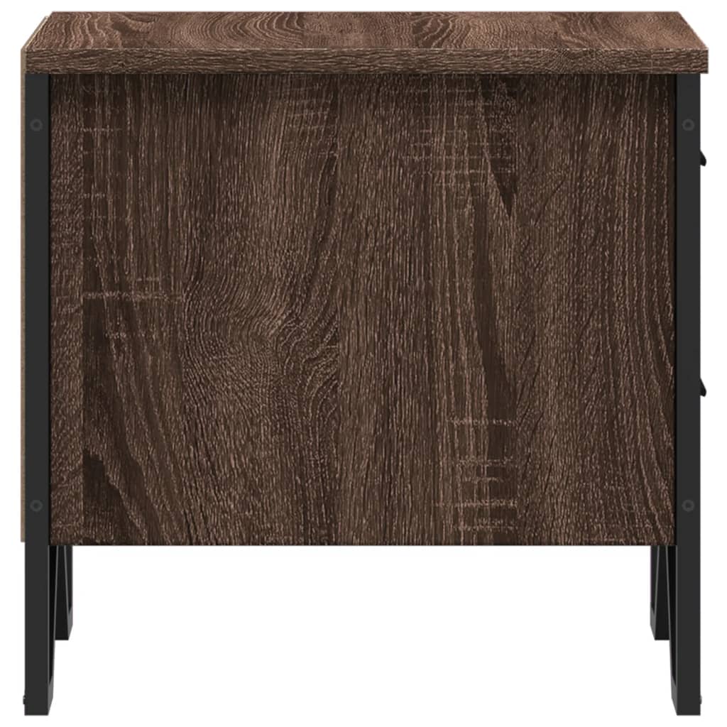 Nattbord 2 stk brun eik 40x41x40 cm konstruert tre