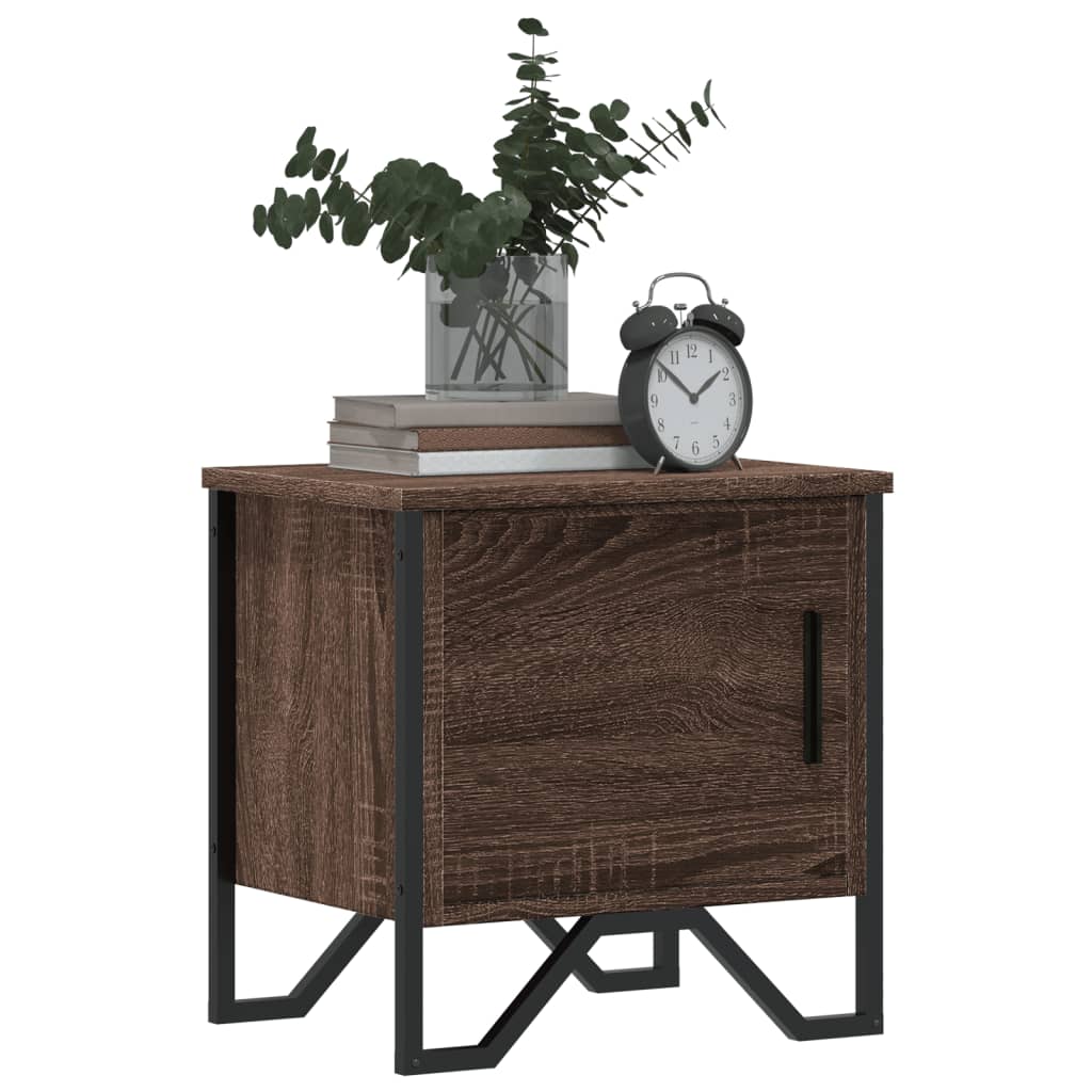 Nattbord 2 stk brun eik 40x30x40 cm sponplate