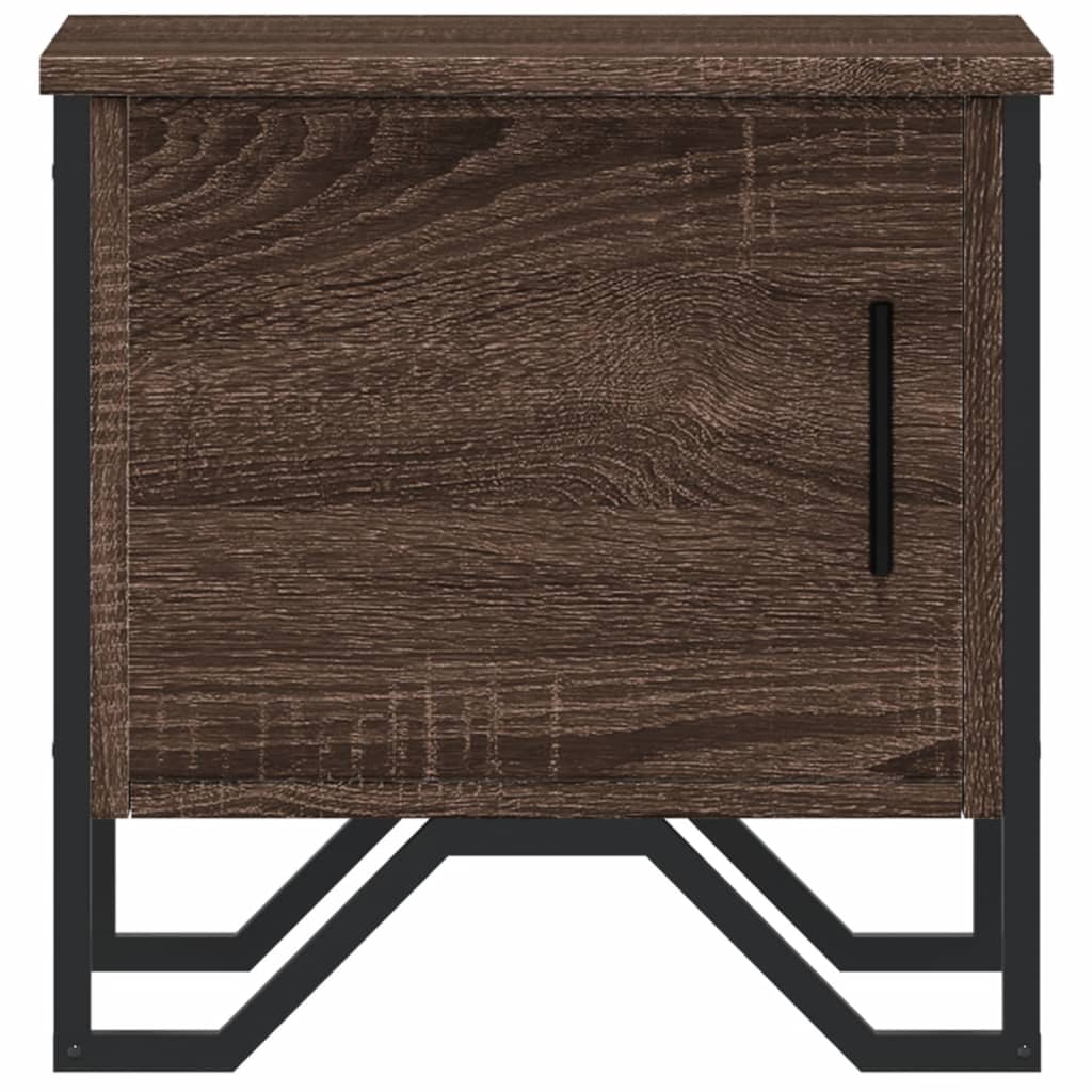 Nattbord 2 stk brun eik 40x30x40 cm sponplate