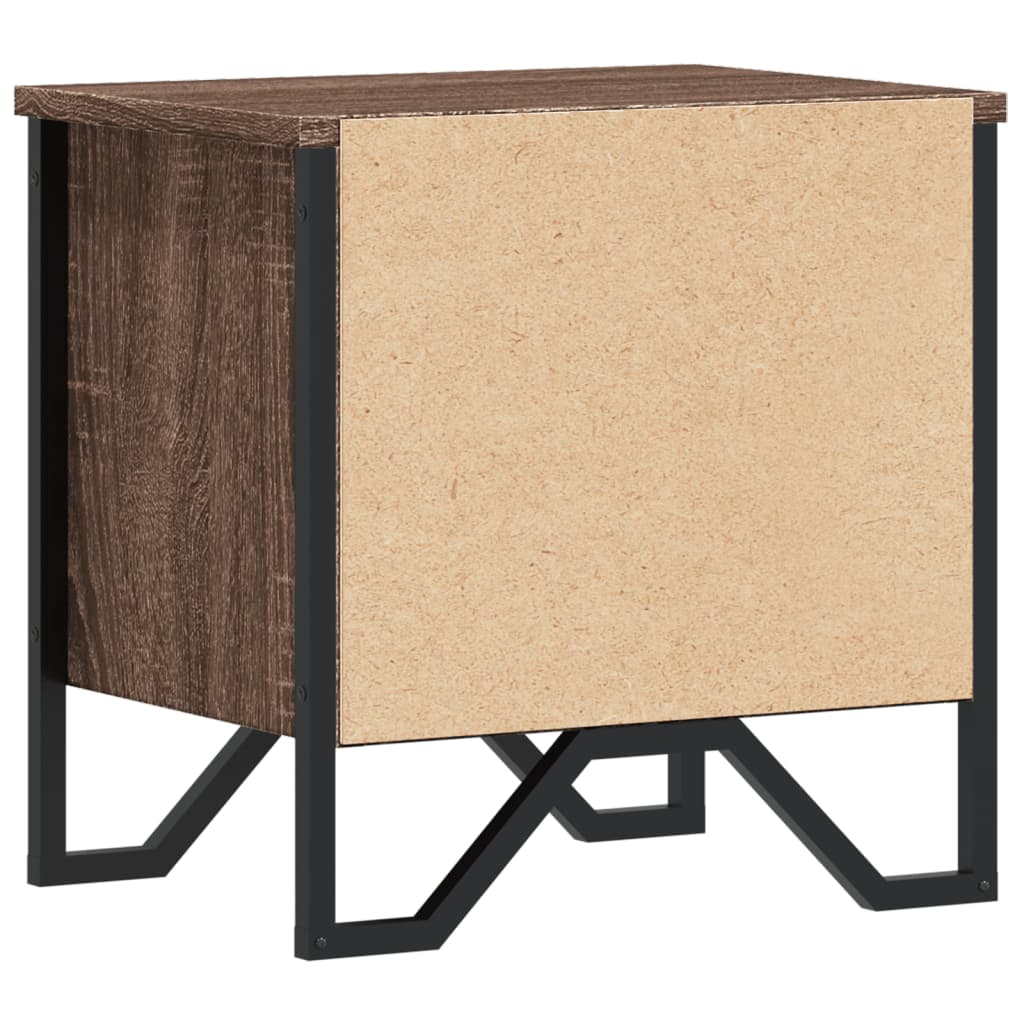 Nattbord 2 stk brun eik 40x30x40 cm sponplate