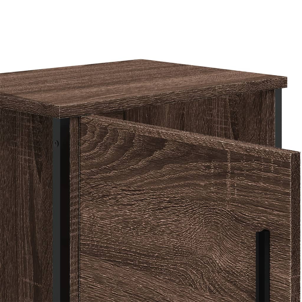 Nattbord 2 stk brun eik 40x30x40 cm sponplate