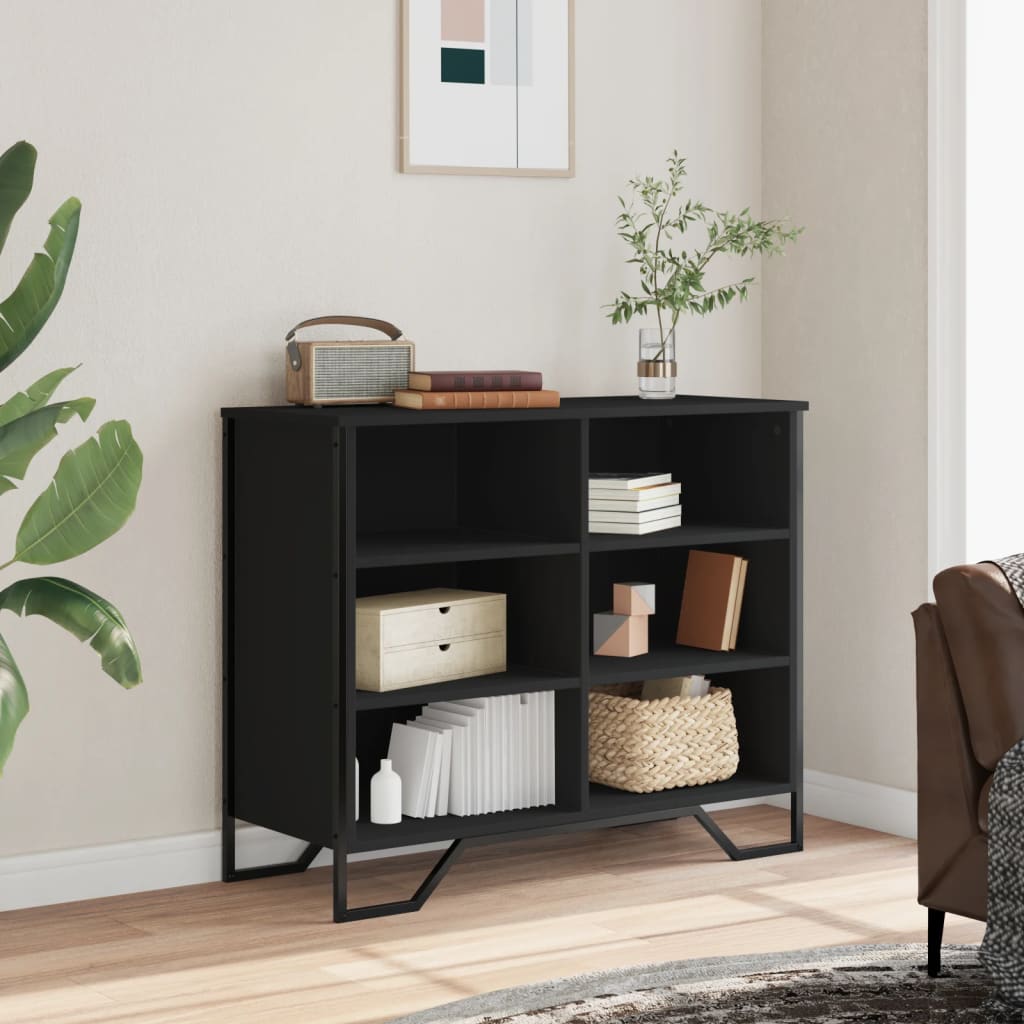 Skjenk svart 91x35,5x74,5 cm konstruert tre