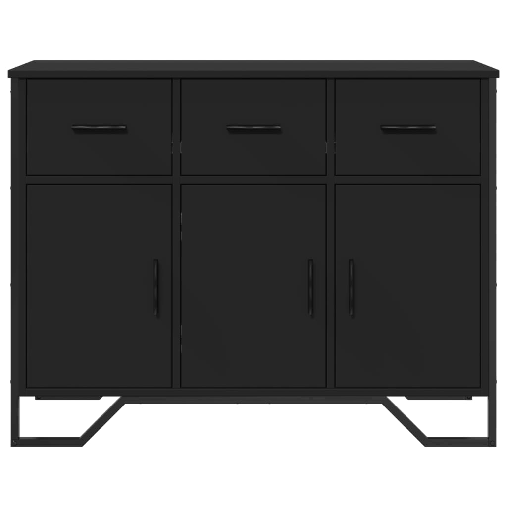 Skjenk svart 97x32,5x74,5 cm konstruert tre