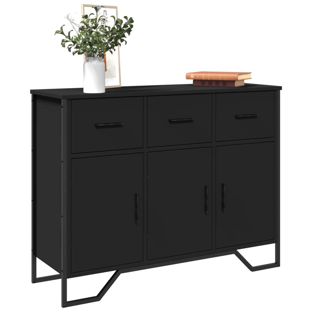 Skjenk svart 97x32,5x74,5 cm konstruert tre