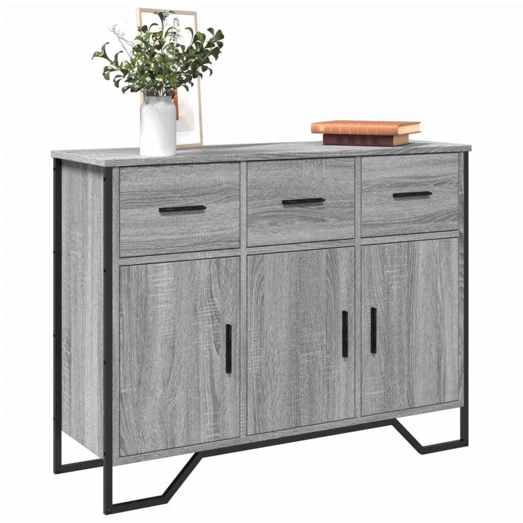 Skjenk grå sonoma 97x32,5x74,5 cm konstruert tre