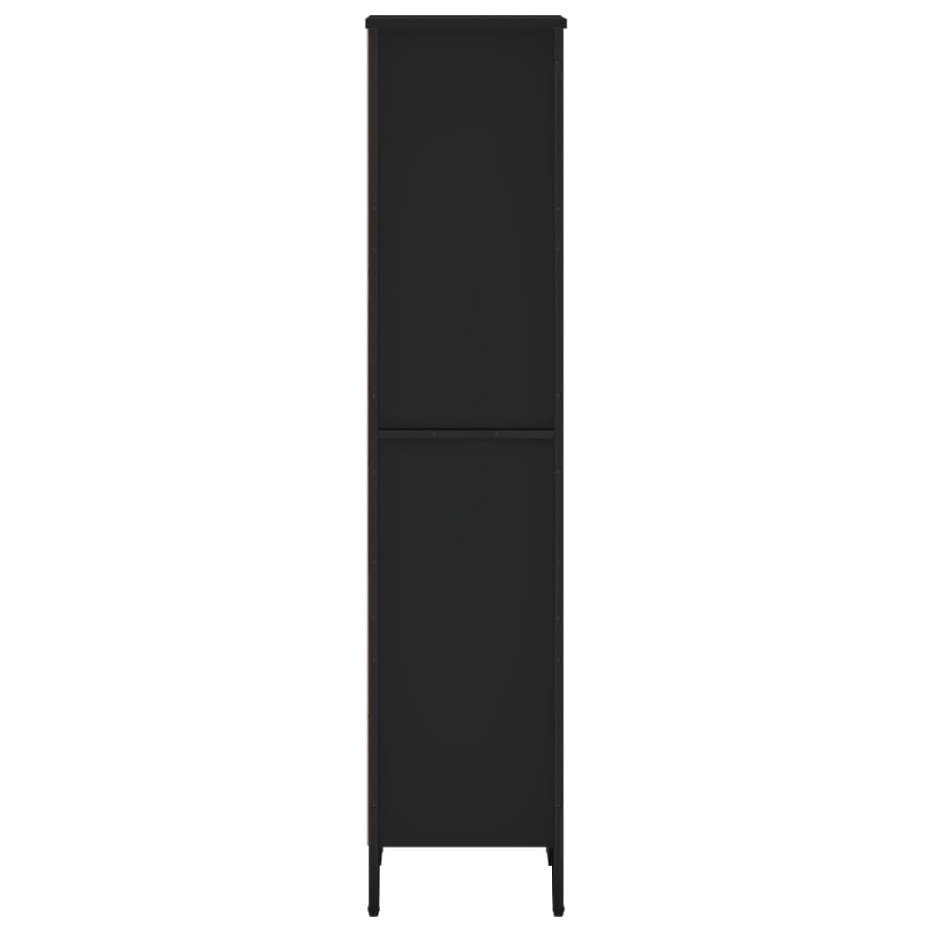 Bokhylle svart 50x31x137,5 cm konstruert tre