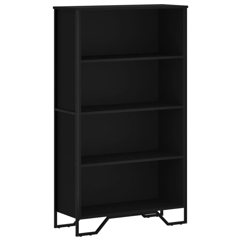Bokhylle svart 80x31x137,5 cm konstruert tre
