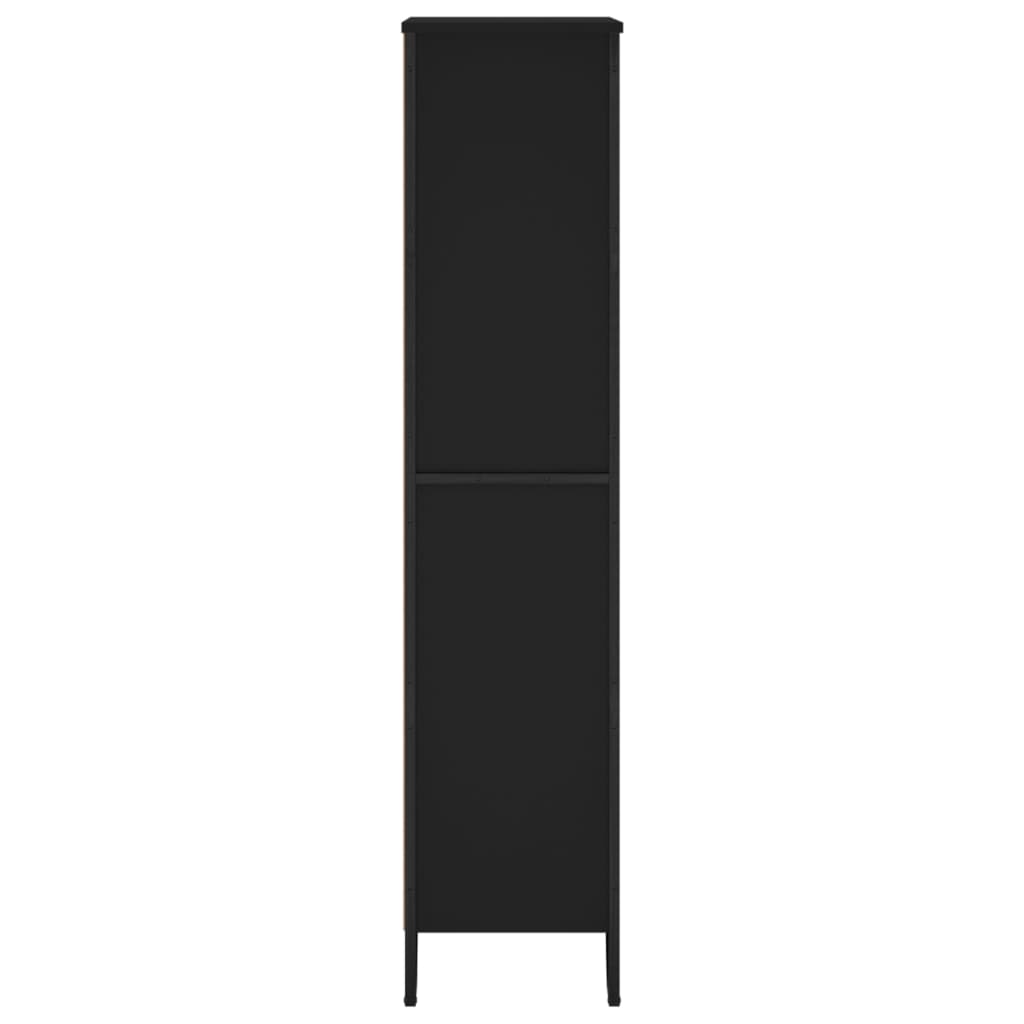 Bokhylle svart 80x31x137,5 cm konstruert tre
