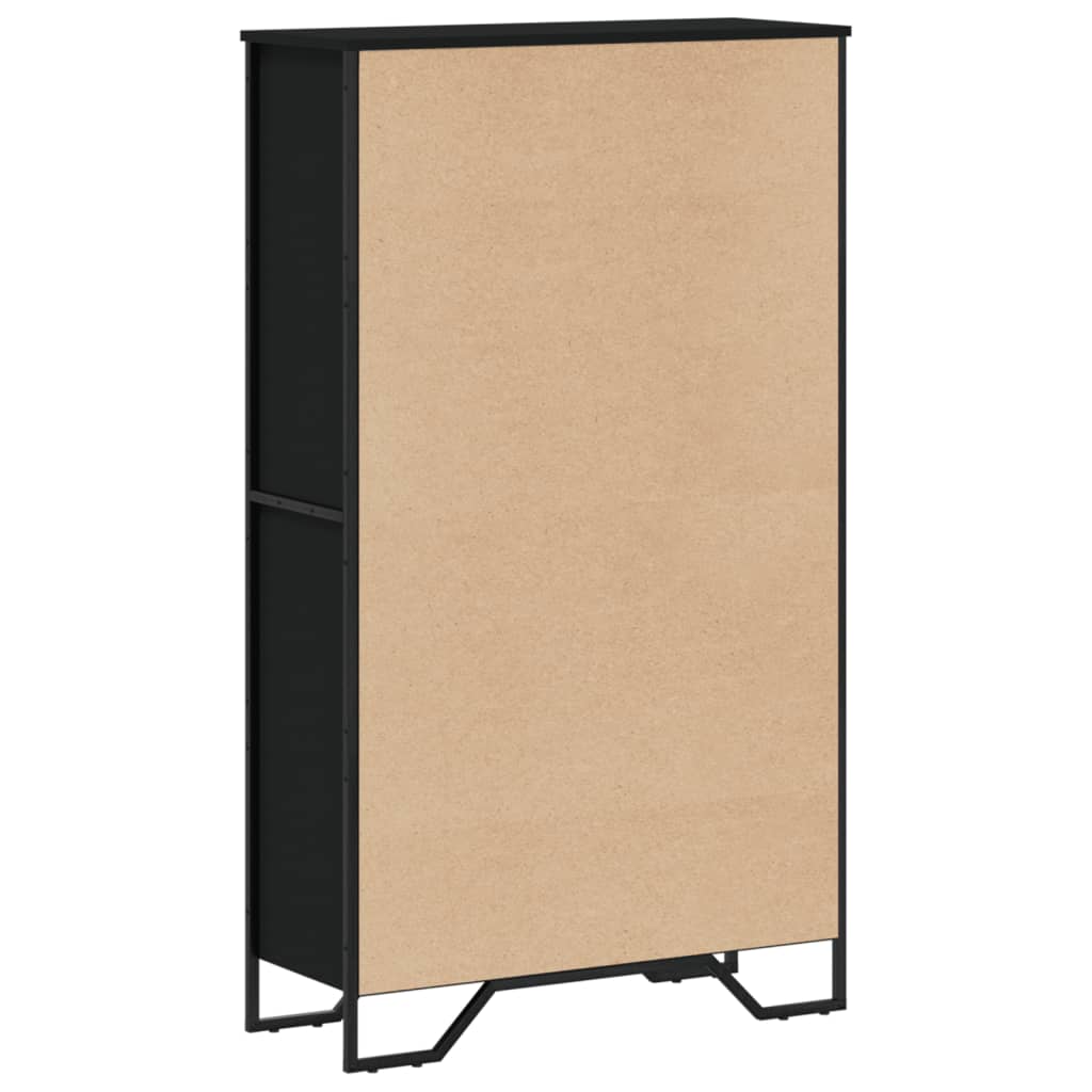 Bokhylle svart 80x31x137,5 cm konstruert tre