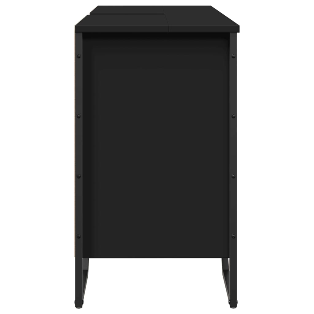 Servantskap svart 91x35x60 cm konstruert tre