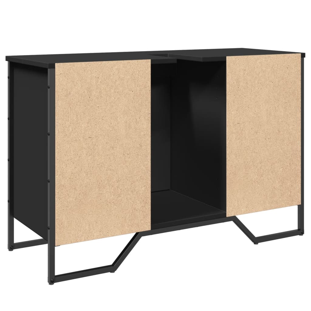 Servantskap svart 91x35x60 cm konstruert tre