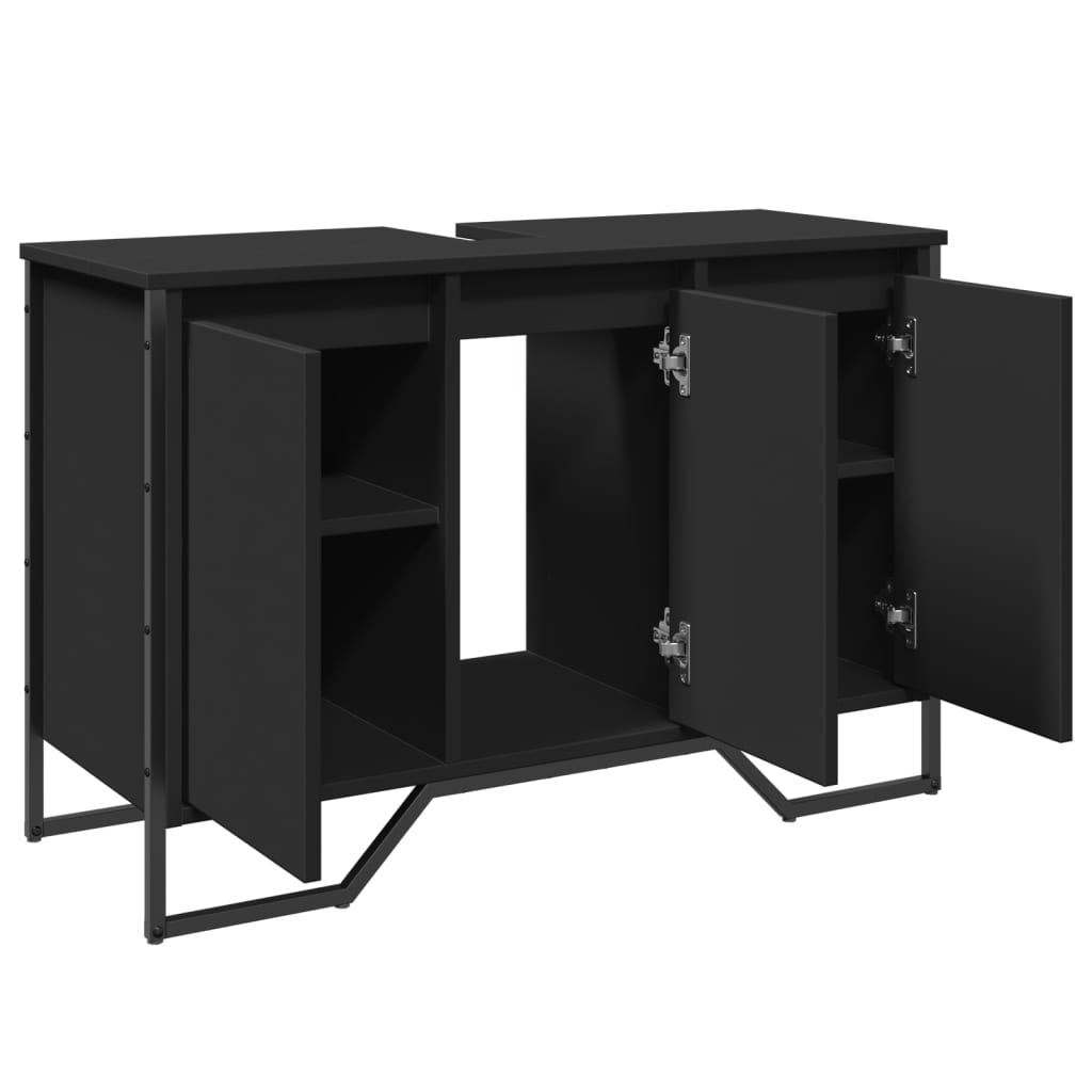 Servantskap svart 91x35x60 cm konstruert tre