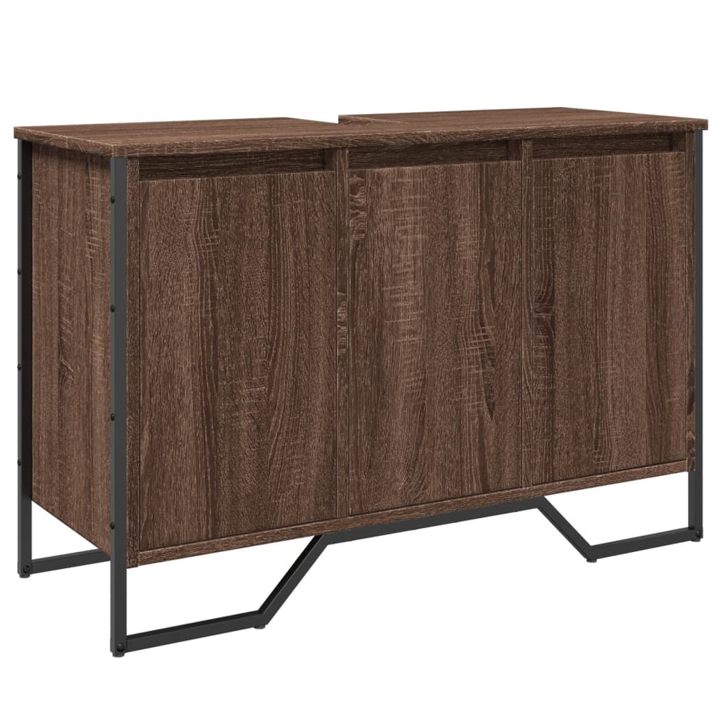 Servantskap brun eik 91x35x60 cm konstruert tre