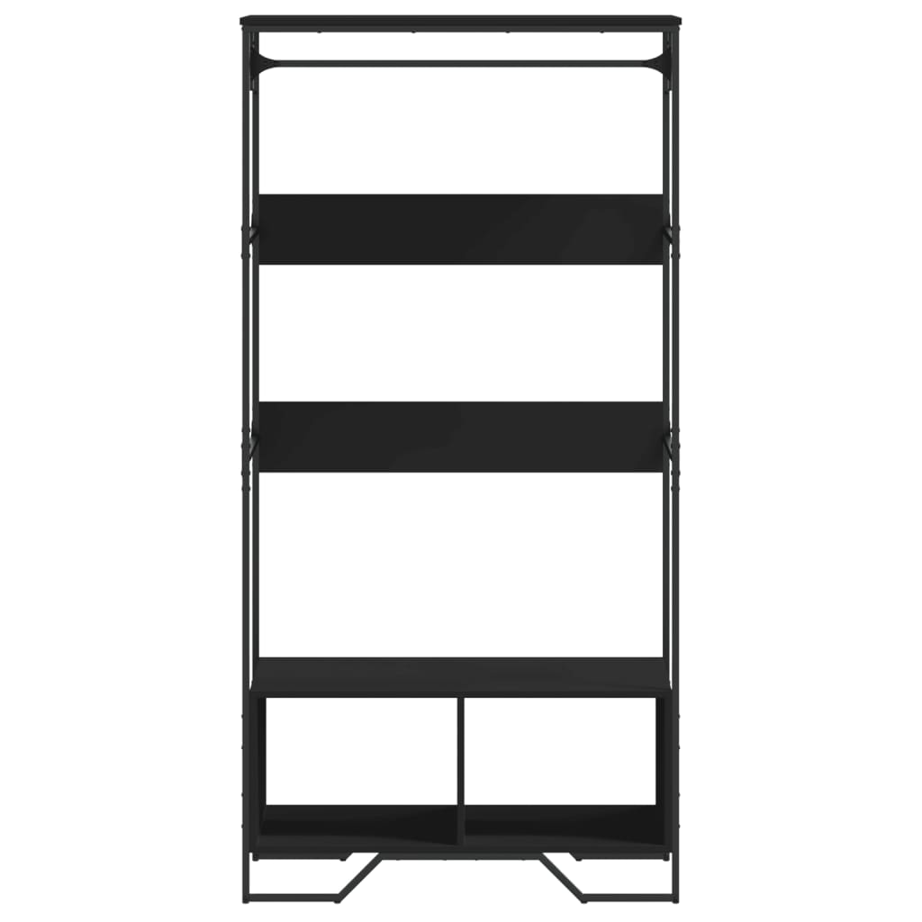 Garderobe svart 90x50x180 cm konstruert tre