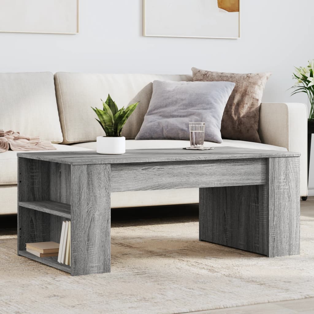 Salongbord grå sonoma 102x55x42 cm konstruert tre