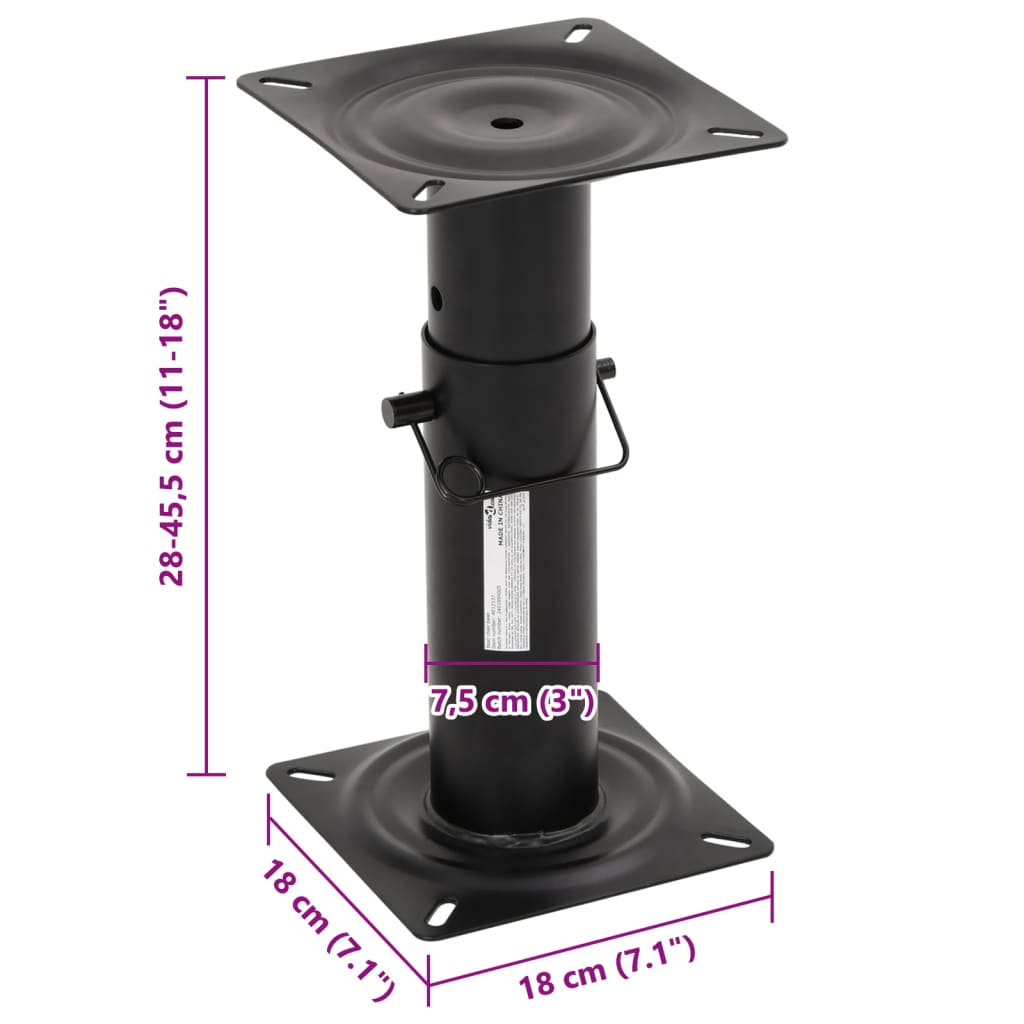 Sokkel for båtsete justerbar 28-45,5 cm stål vidaXL