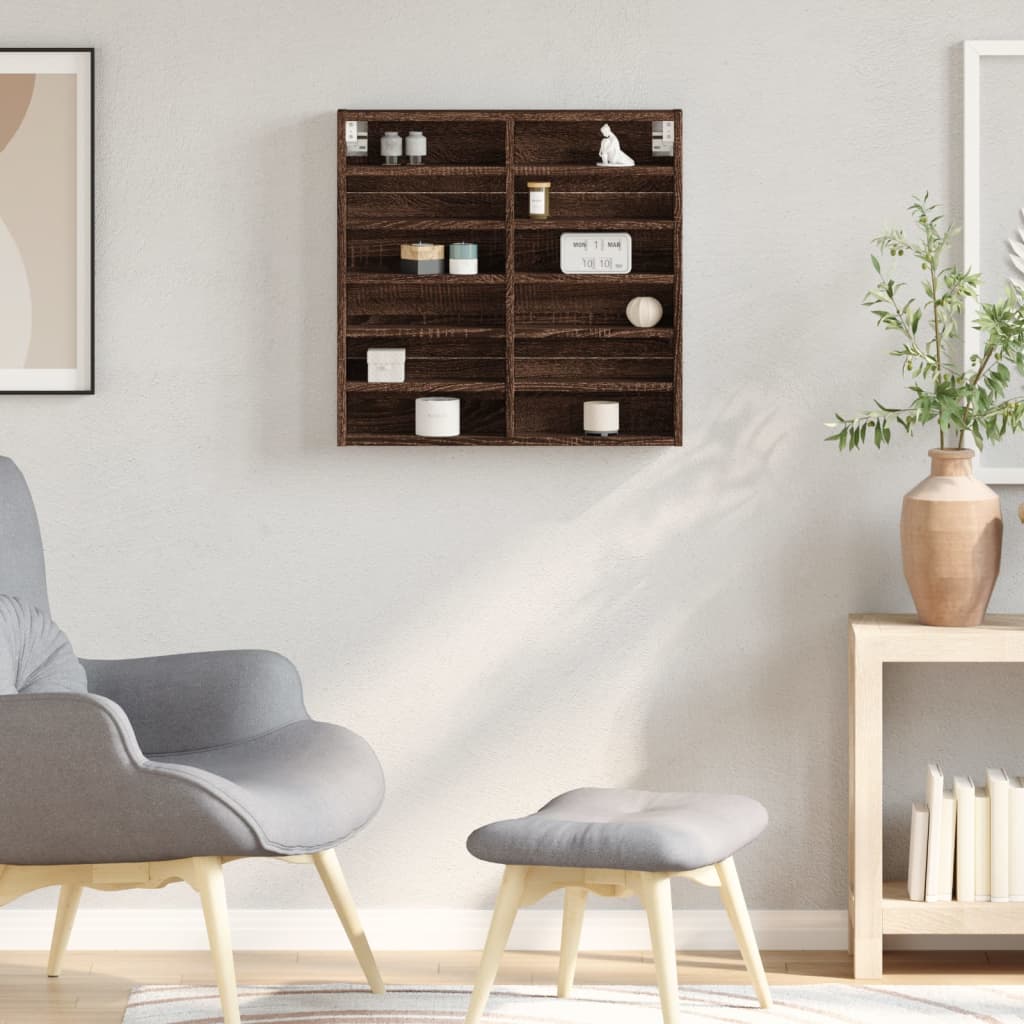 Hyller brun eik 60x8,5x58 cm konstruert tre