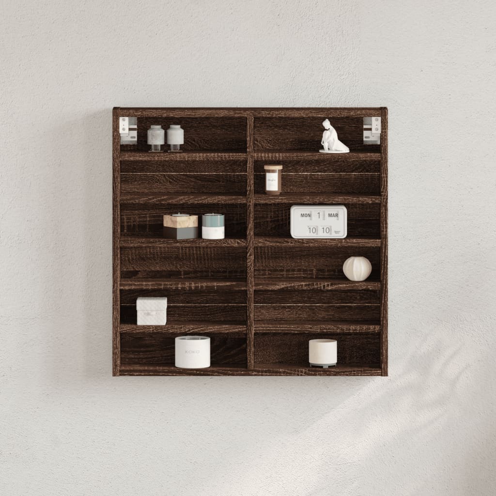 Hyller brun eik 60x8,5x58 cm konstruert tre
