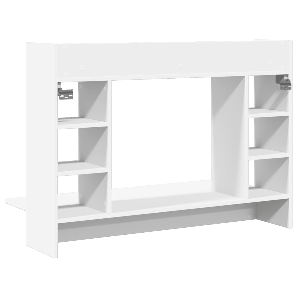 Veggmontert skrivebord hvit 105x48x75 cm konstruert tre