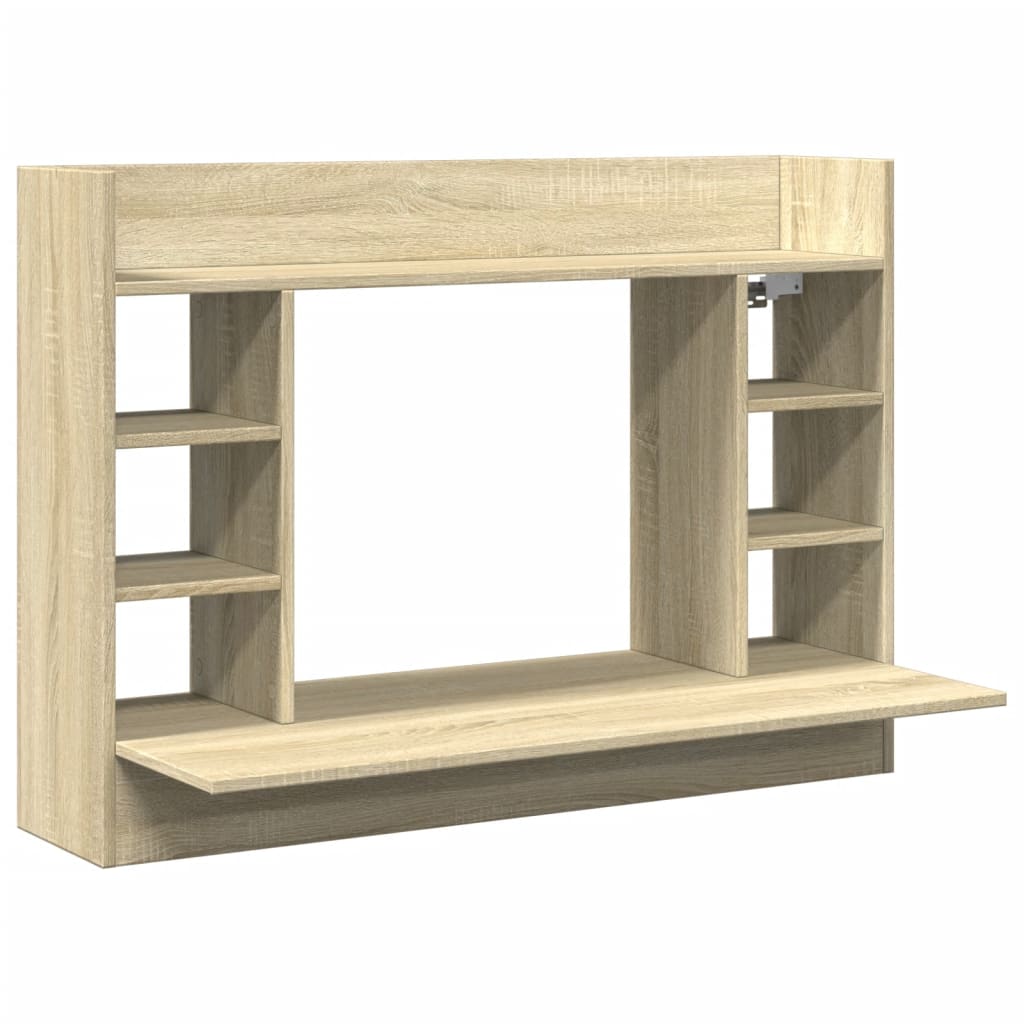 Veggmontert skrivebord sonoma eik 105x48x75 cm konstruert tre