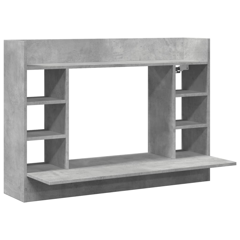 Veggmontert skrivebord grå 105x48x75 cm konstruert tre