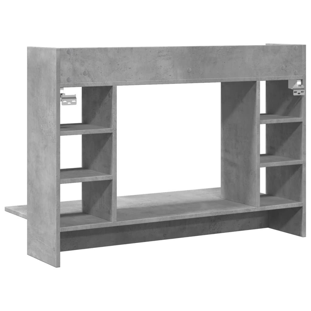 Veggmontert skrivebord grå 105x48x75 cm konstruert tre