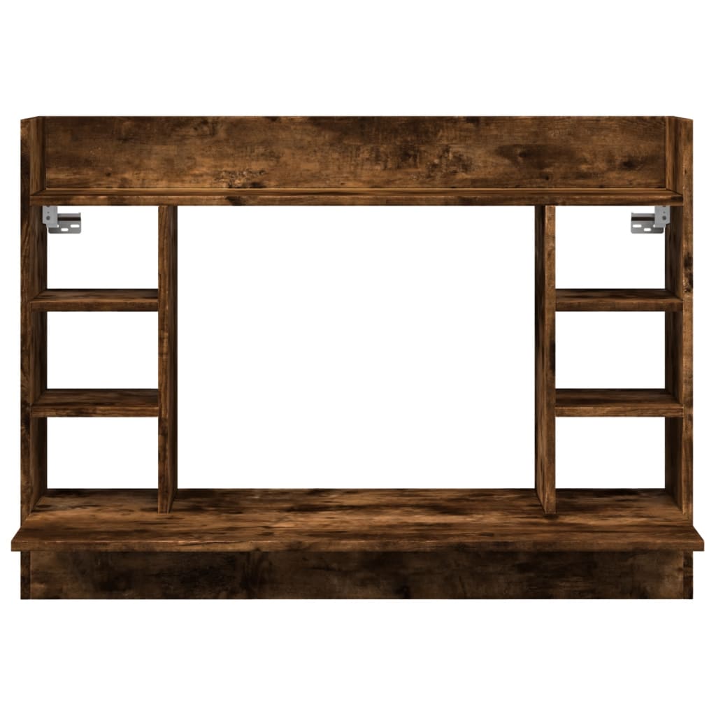 Veggmontert skrivebord røkt eik 105x48x75 cm konstruert tre