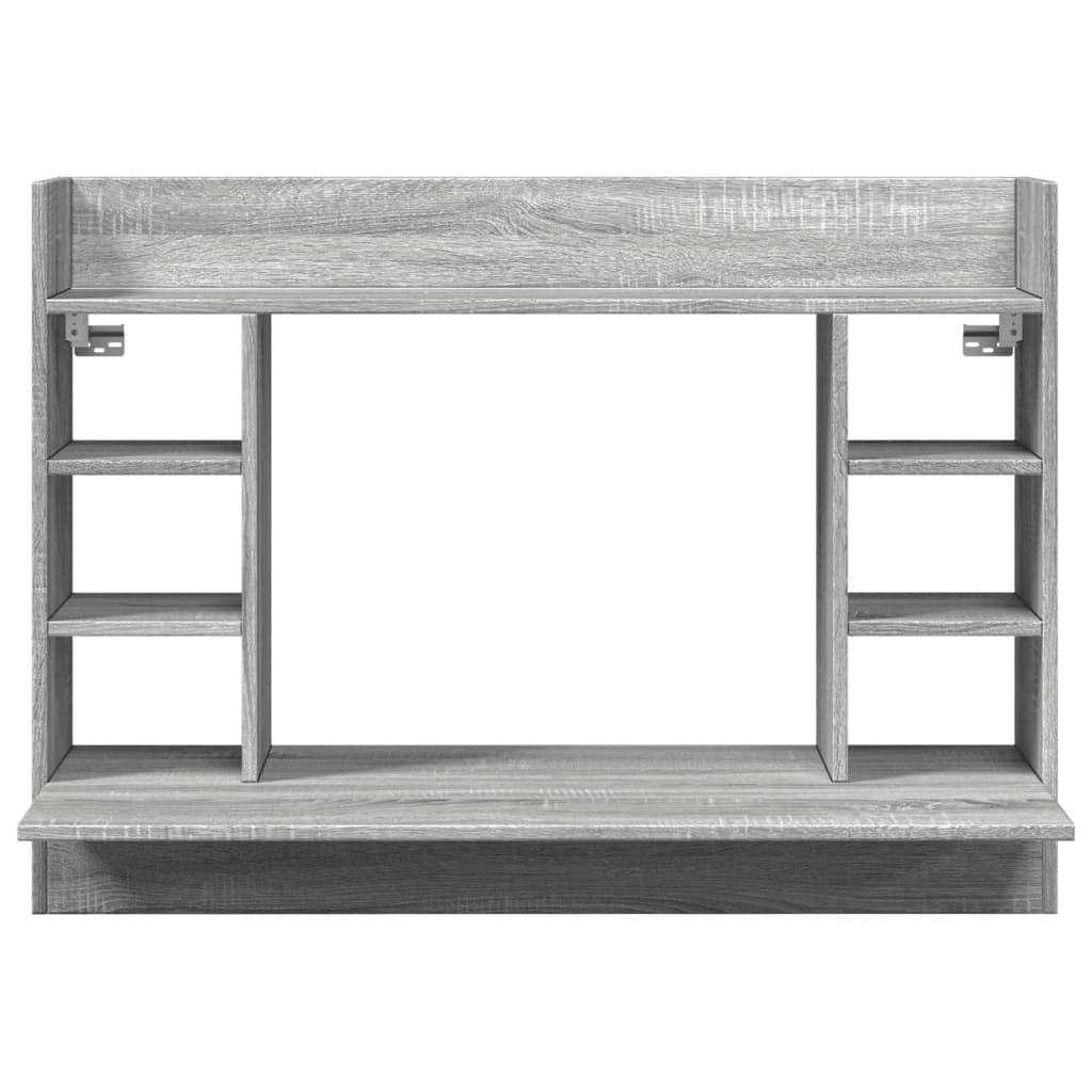 Veggmontert skrivebord grå sonoma 105x48x75 cm konstruert tre